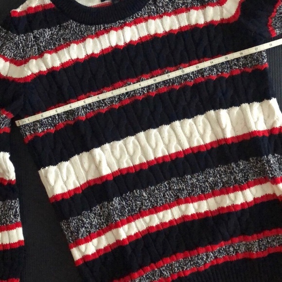 Tommy Crewneck Striped Cable-Knit Sweater - Picture 5 of 6